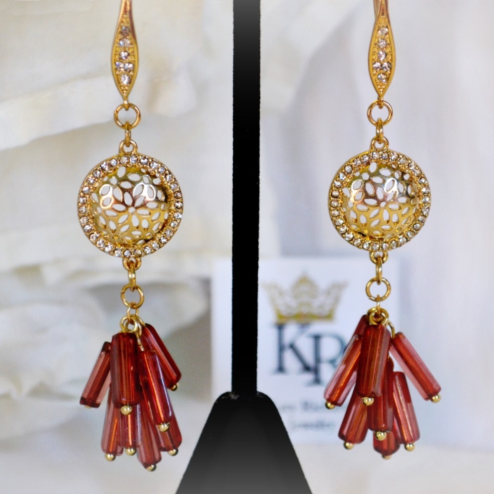 Gold Dangle EARRINGS  by Katy Richards